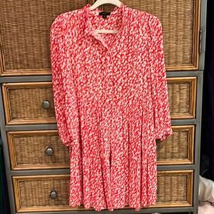 brand: j crew size: xsmall color: bright red w white floral